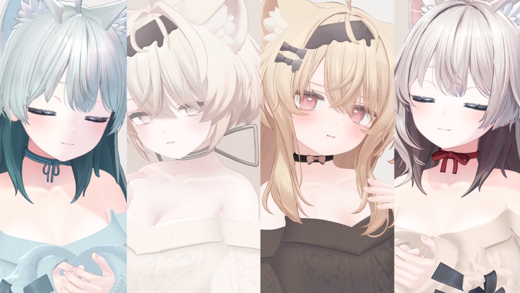 【2アバター対応】Simple Ribbon Choker 2