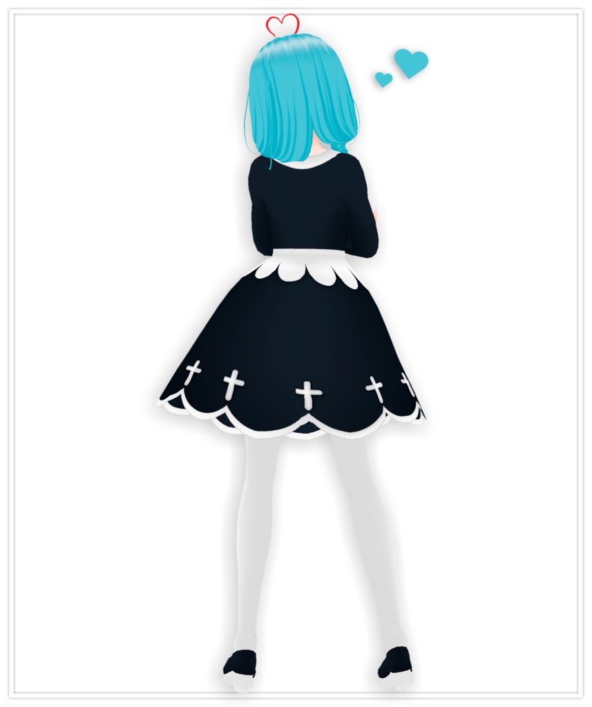 blue hair girl 3d avatar vrm vroid