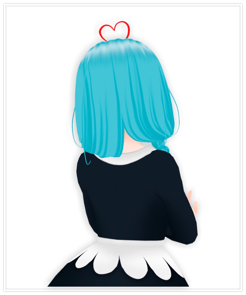 blue hair girl 3d avatar vrm vroid