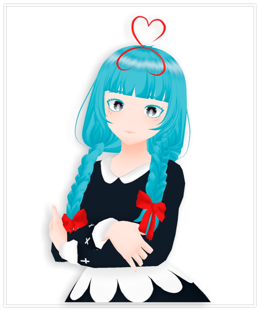 blue hair girl 3d avatar vrm vroid