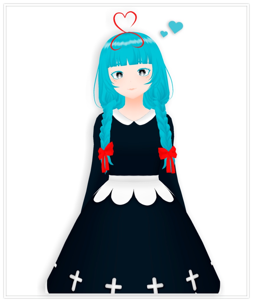 blue hair girl 3d avatar vrm vroid