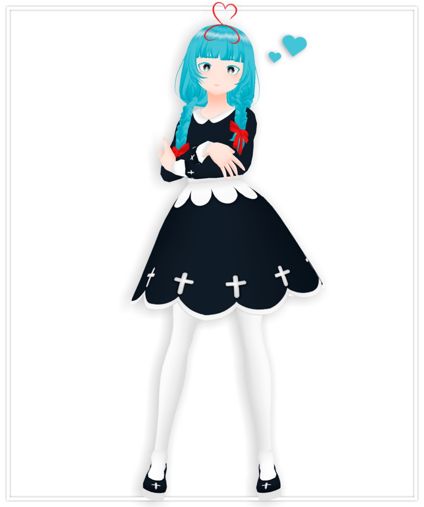 blue hair girl 3d avatar vrm vroid