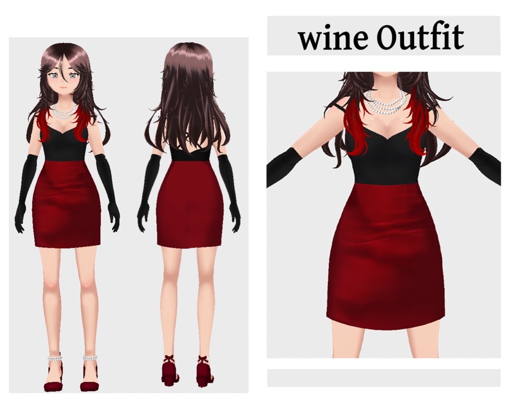 🍷 Wine outfit 👠【VRoid】
