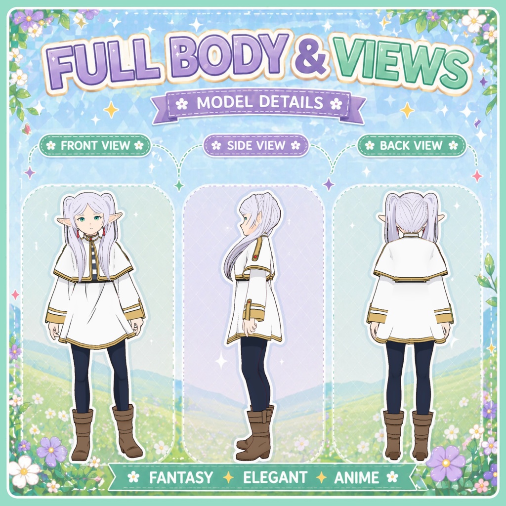 🪄 Frieren-inspired Model ♡ Beyond Journey's End 【VRoid Model】 ✨ フリーレン風モデル
