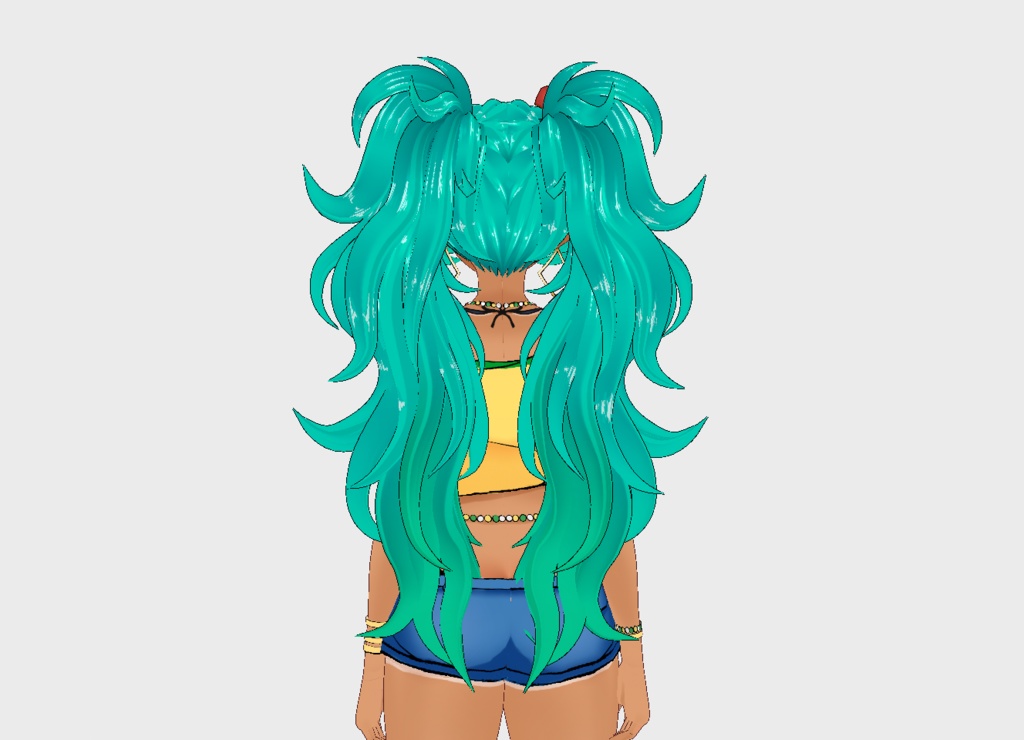 🏝️ Brazilian Miku Hair ♡ Twin Tails Tropical Style 【VRoid Hair】 ✨ ミク風ヘア
