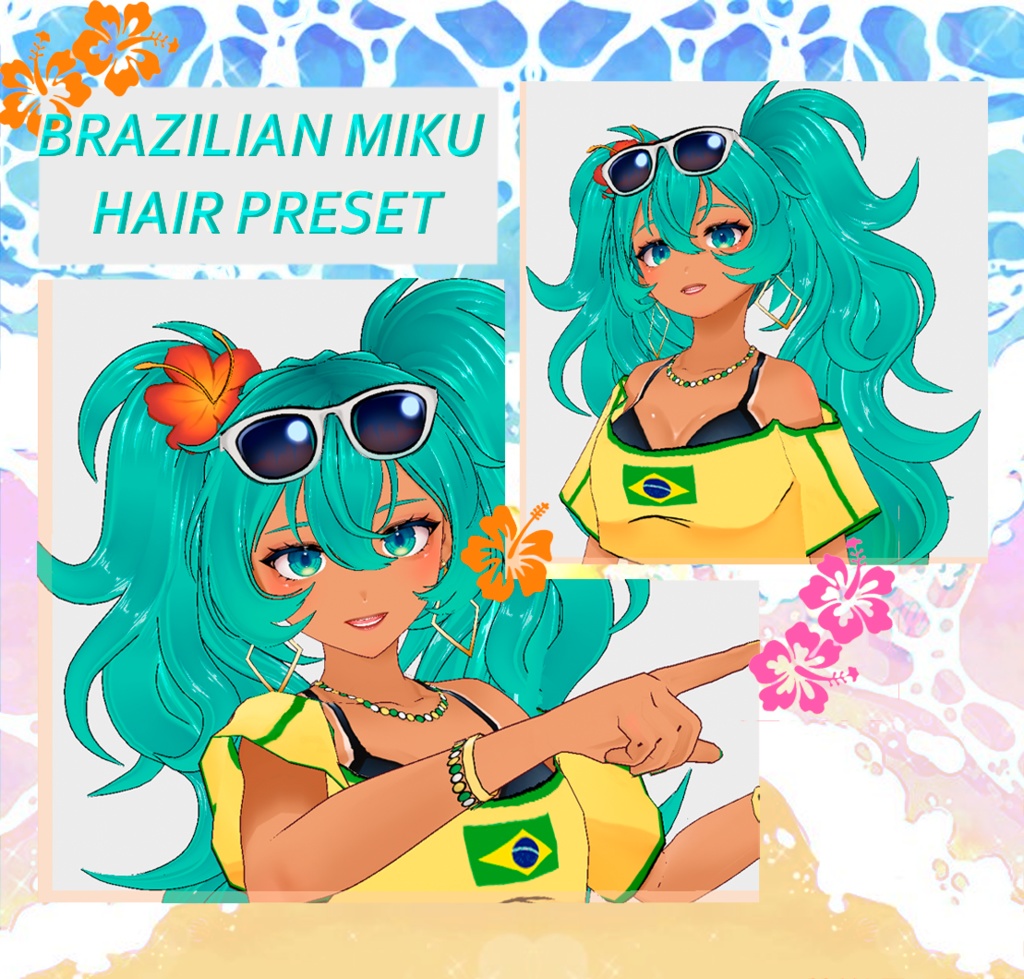 Brazilian Miku  Hair preset 【VRoid】