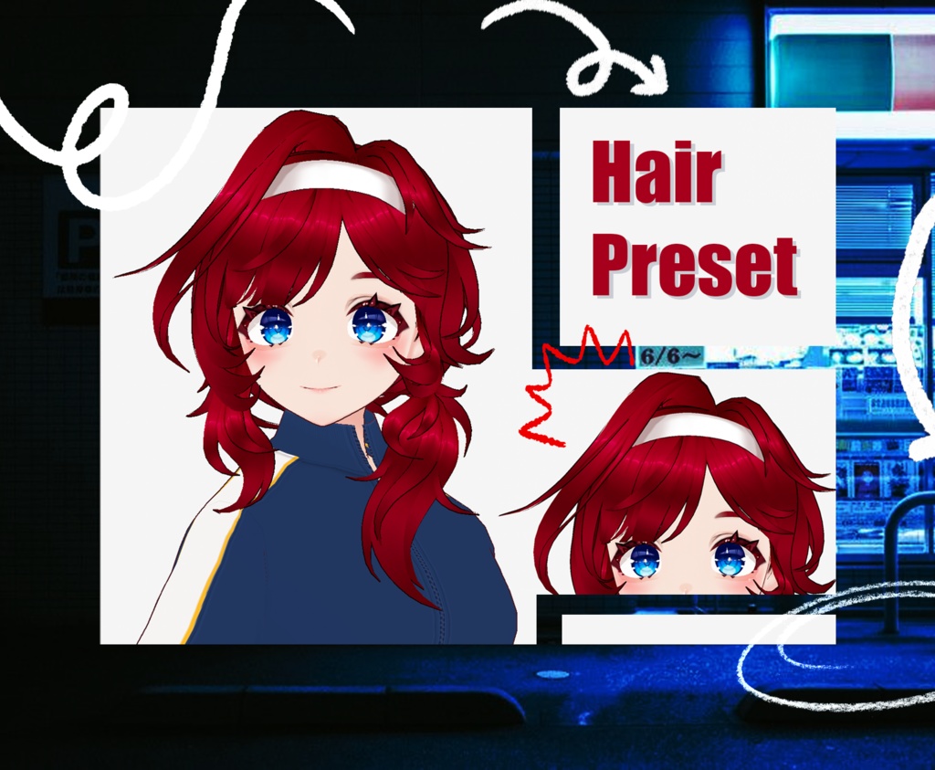 🔴 Girl Red Hair Preset ⬜ 【VRoid】