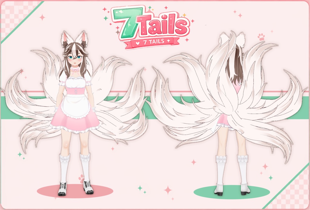 🍡 Soft Fox Ears + Tails 【VRoid Accessory】 🎀