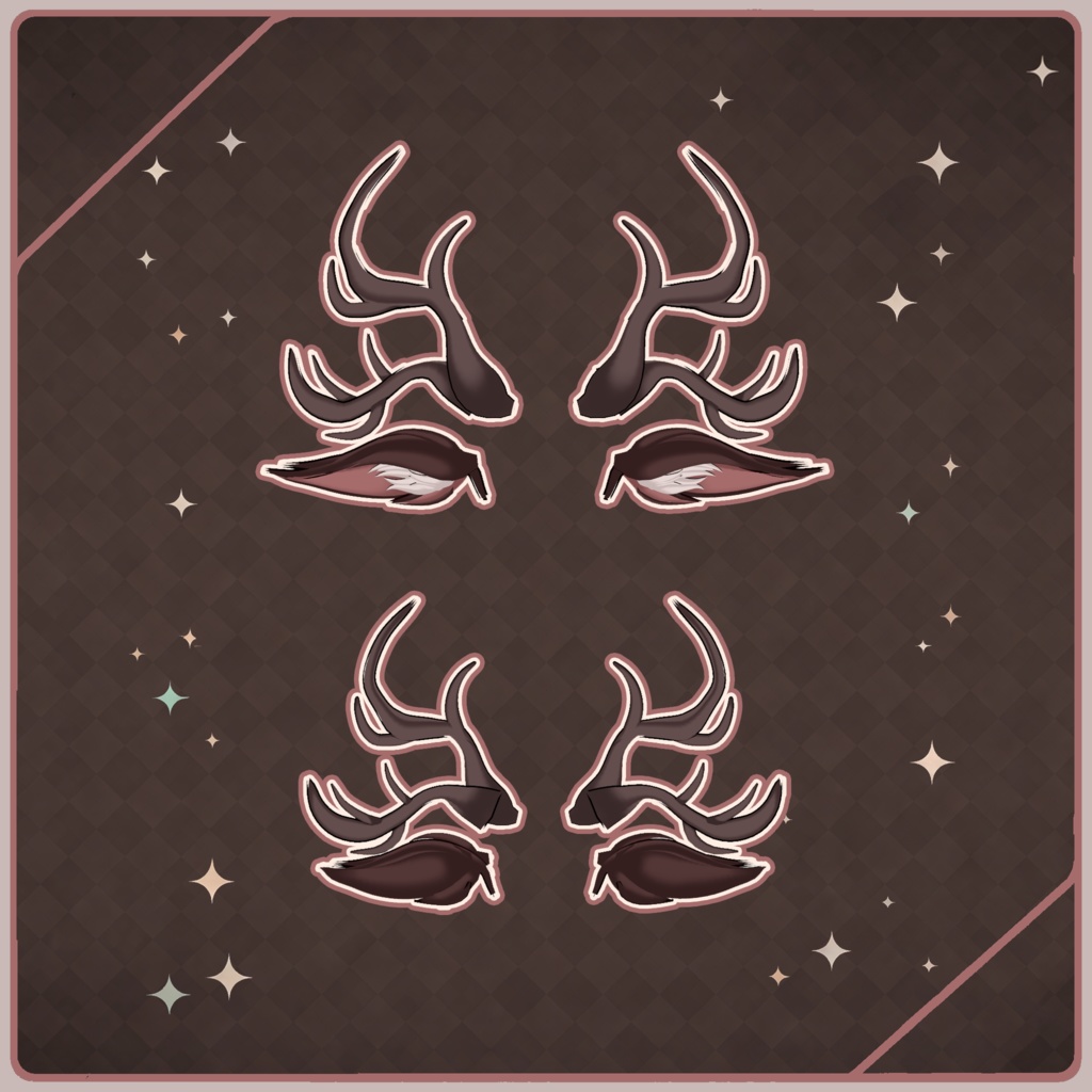 🦌 Forest Deer Antlers + Wendigo Horns ♡ Nature & Dark Set 【VRoid Accessory】 🌲 森の鹿角・ウェンディゴ