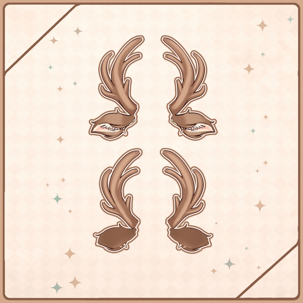 🦌 Forest Deer Antlers + Wendigo Horns ♡ Nature & Dark Set 【VRoid Accessory】 🌲 森の鹿角・ウェンディゴ