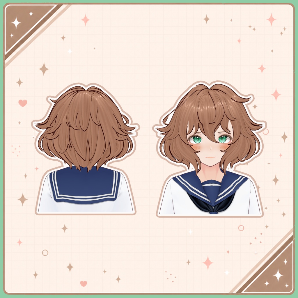 🥨 Fluffy Short Hair ♡ Soft & Natural Style ✨ 【VRoid Hair】 ヘアプリセット