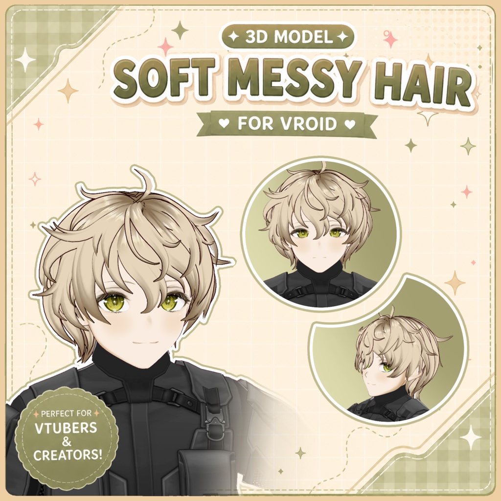 🖤 Soft Messy Hair ♡ Fluffy & Natural Look ✨【VRoid Hair】ヘアプリセット