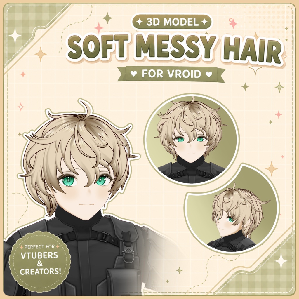🖤 Soft Messy Hair ♡ Fluffy & Natural Look ✨【VRoid Hair】ヘアプリセット