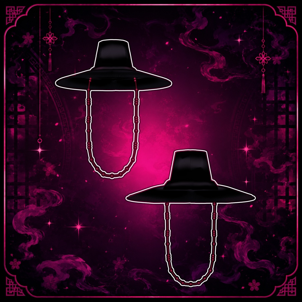🎴 Dark Gat Hat ♡ Black Korean Hat 【VRoid Accessory】 ⚪️ 갓모자