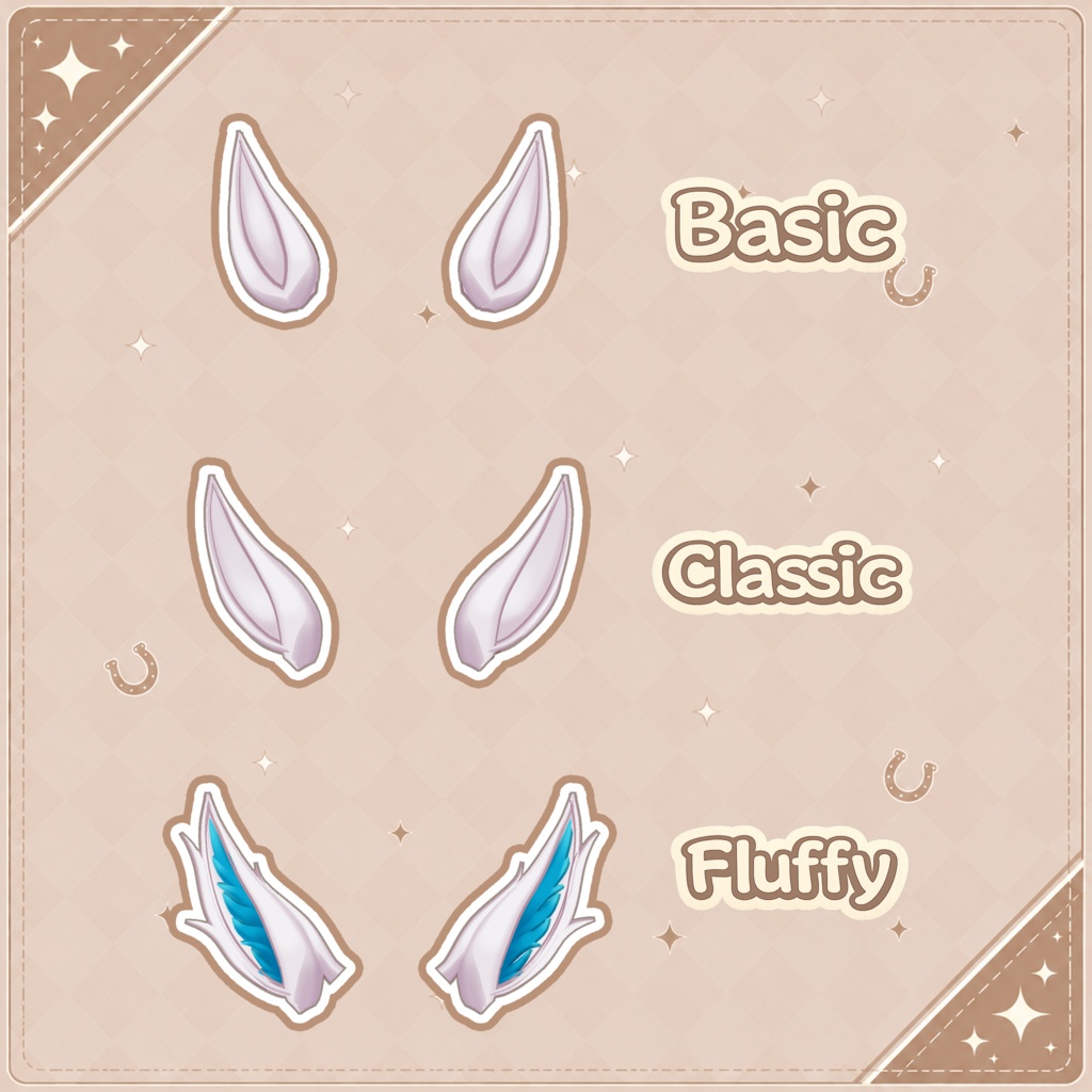 🏇 UMA HORSE EARS ♡ Cute Horse Ear Set 【VRoid Accessory】 🎀 ウマ耳アクセサリー