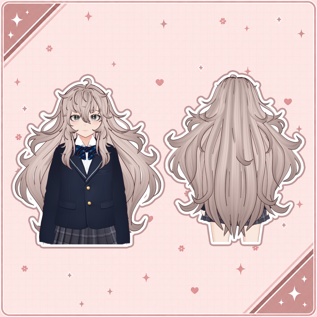 💮 Fluffy Long Hair ♡ Windy Layered Hairstyle 【VRoid Hair】🌫️ ふわふわロングヘア