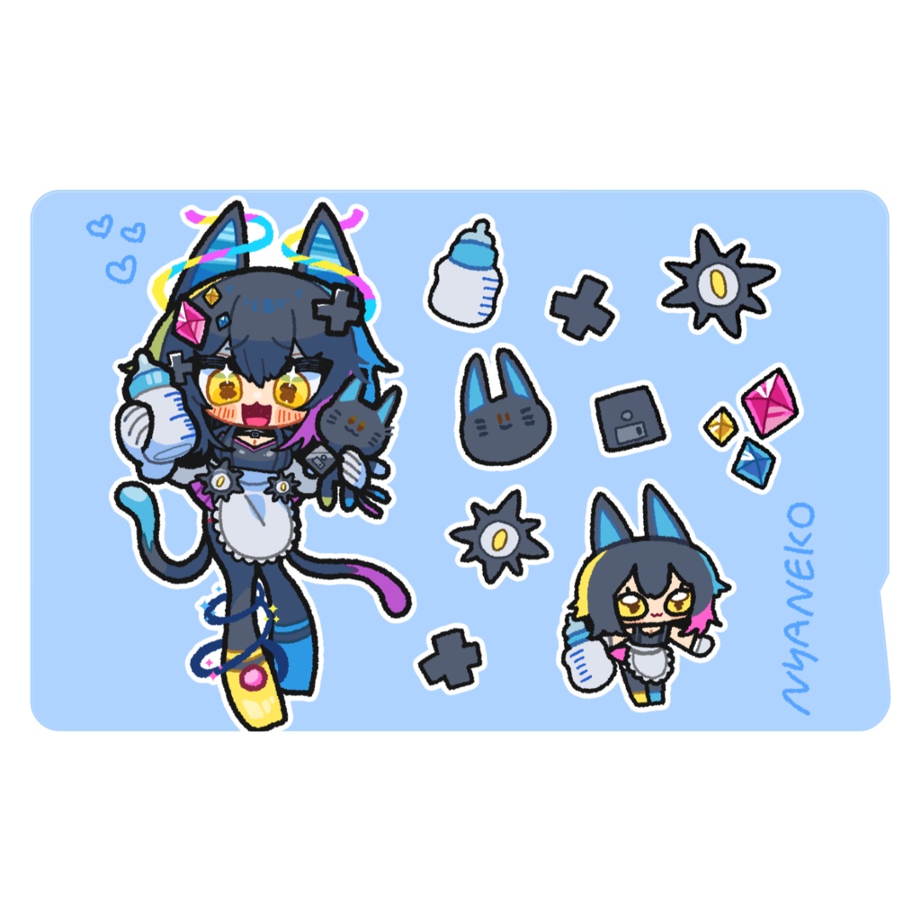 にゃねこ🖤姫👑ICカードステッカー