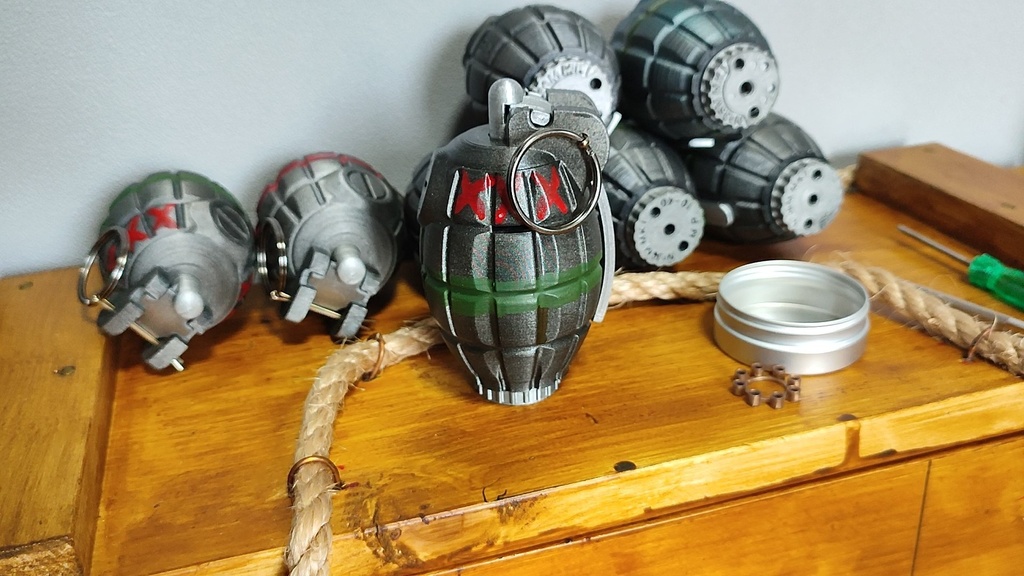 【 3D STL 】Grenade No.36M Mk.1 “Mills Bomb” Firecracer Video Available