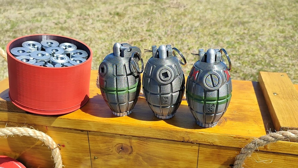 【 3D STL 】Grenade No.36M Mk.1 “Mills Bomb” Firecracer Video Available