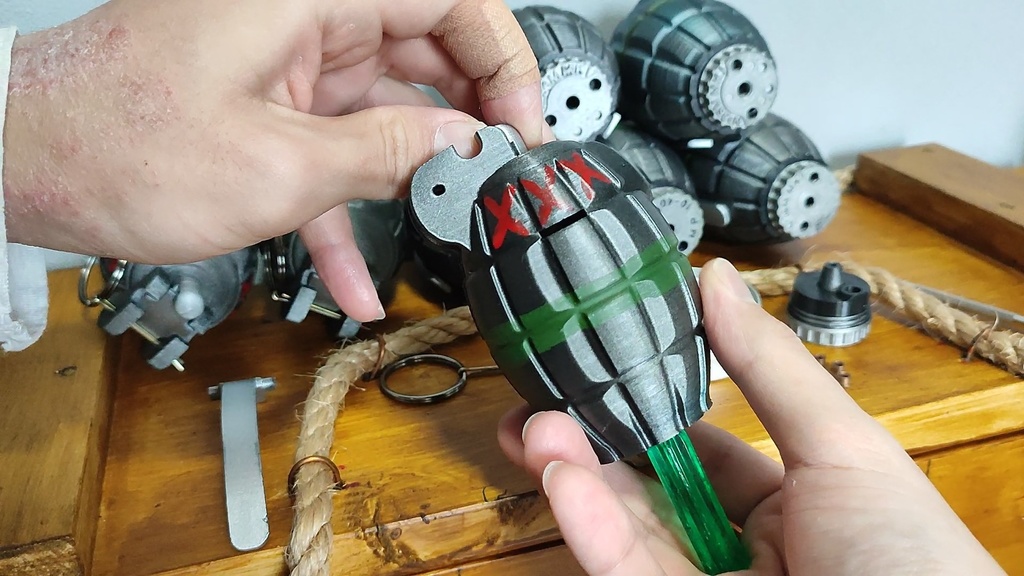 【 3D STL 】Grenade No.36M Mk.1 “Mills Bomb” Firecracer Video Available