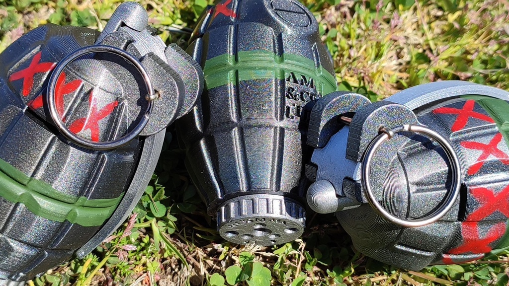 【 3D STL 】Grenade No.36M Mk.1 “Mills Bomb” Firecracer Video Available