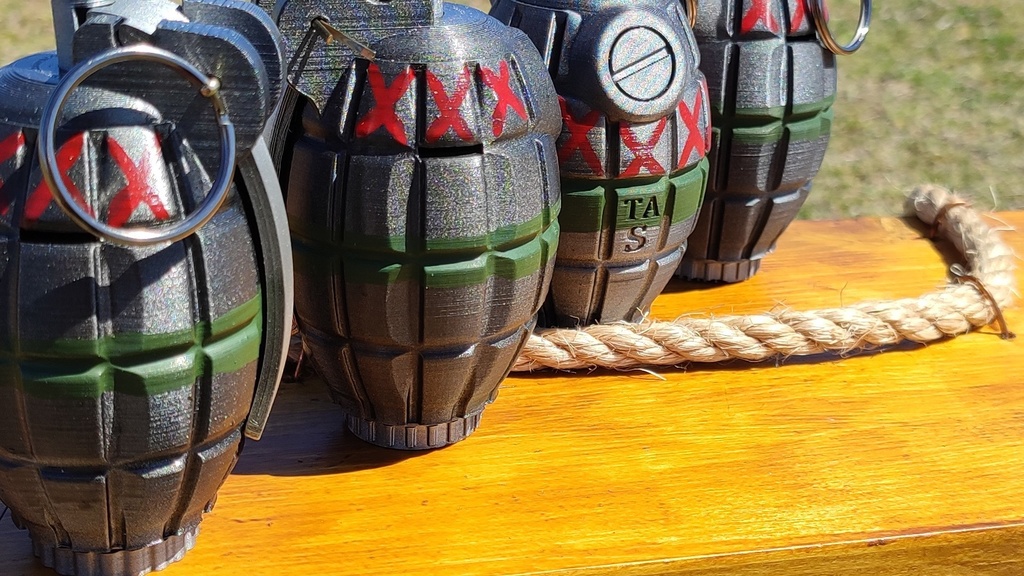 【 3D STL 】Grenade No.36M Mk.1 “Mills Bomb” Firecracer Video Available