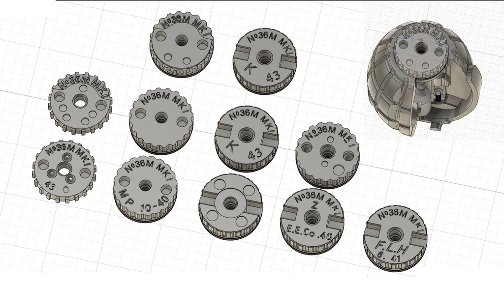 【 3D STL 】Grenade No.36M Mk.1 “Mills Bomb” Firecracer Video Available