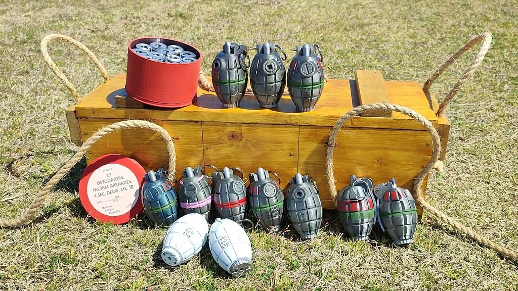 【 3D STL 】Grenade No.36M Mk.1 “Mills Bomb” Firecracer Video Available