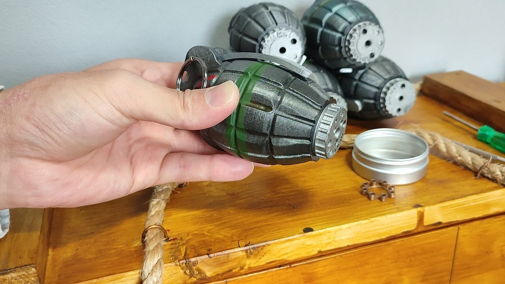 【 3D STL 】Grenade No.36M Mk.1 “Mills Bomb” Firecracer Video Available