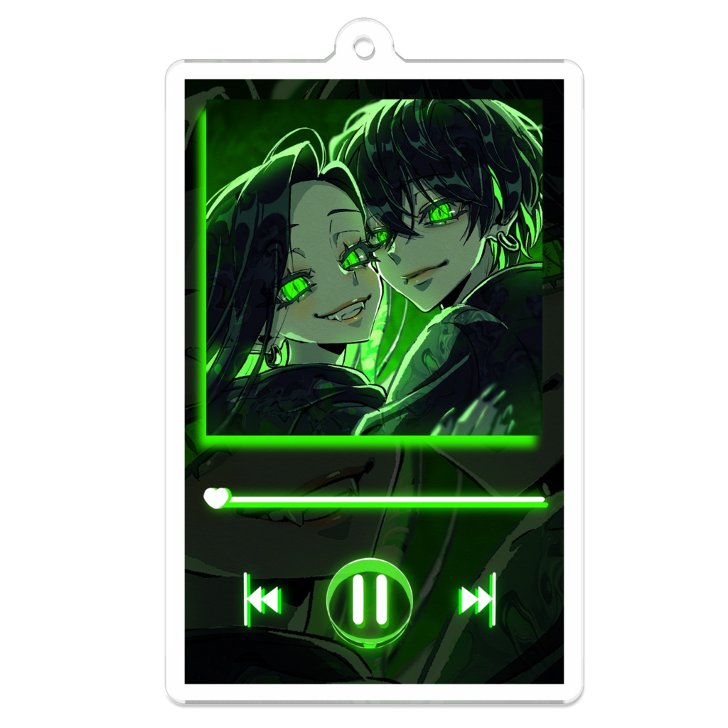 アクリルキーホルダー💚💚(音楽プレーヤー)