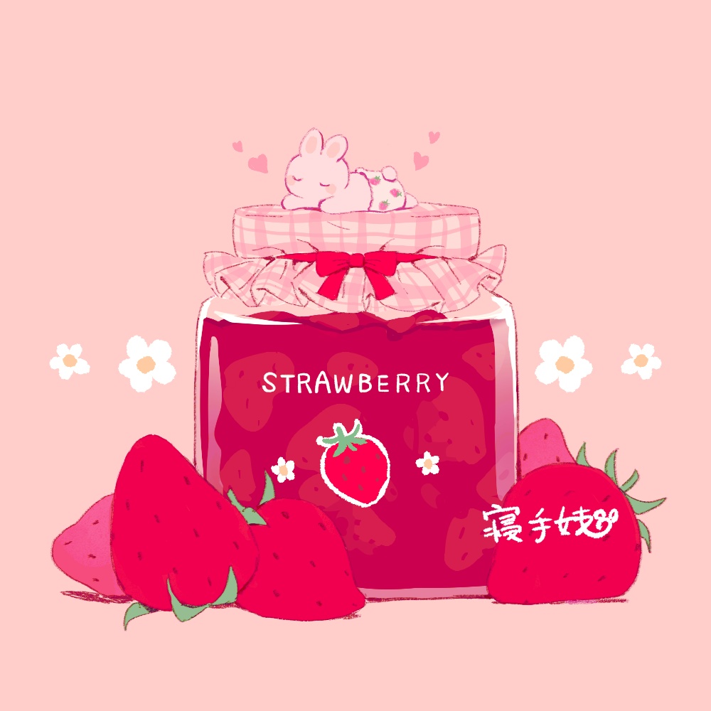 SNSアイコン、観賞用ダウンロードイラスト(いちごぱんつうさぎセット)🍓🐇