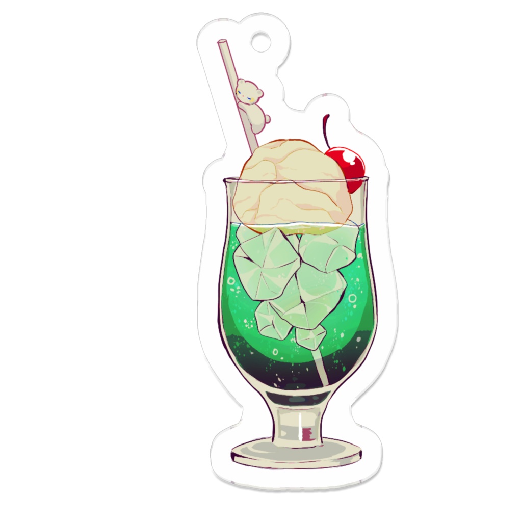 アクリルキーホルダー💚🍈(クリームソーダ)