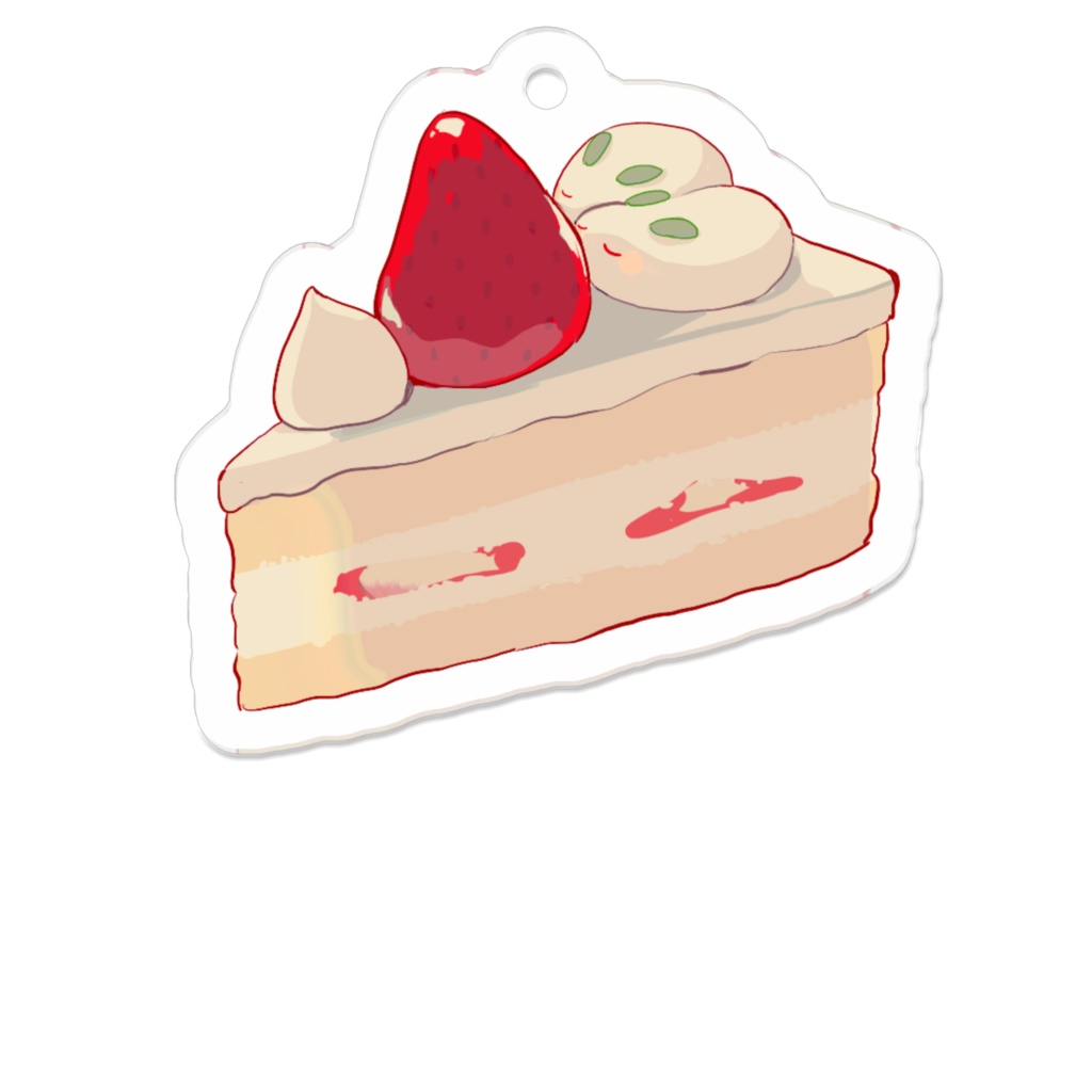 アクリルキーホルダー🍰🐇❤(レトロいちごショートケーキ)