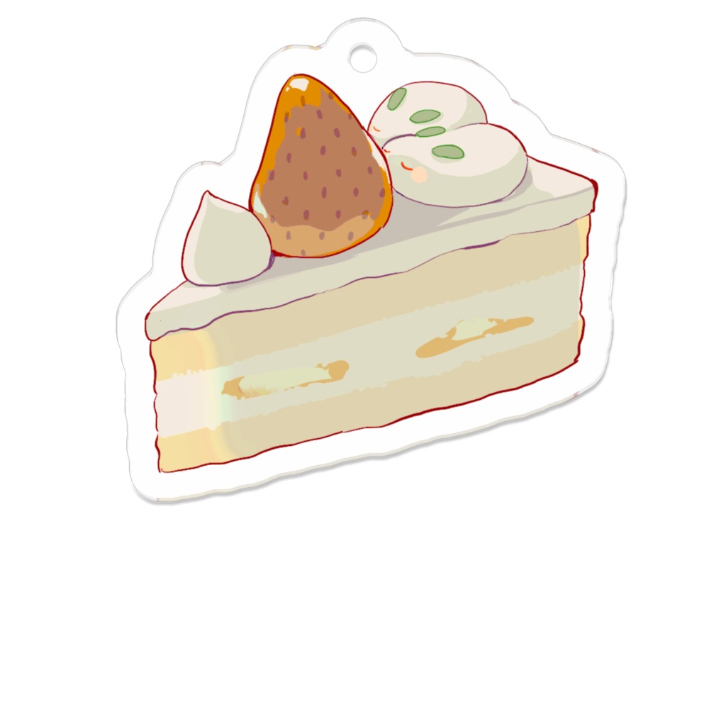 アクリルキーホルダー🍰🐇💛(レトロショートケーキ)