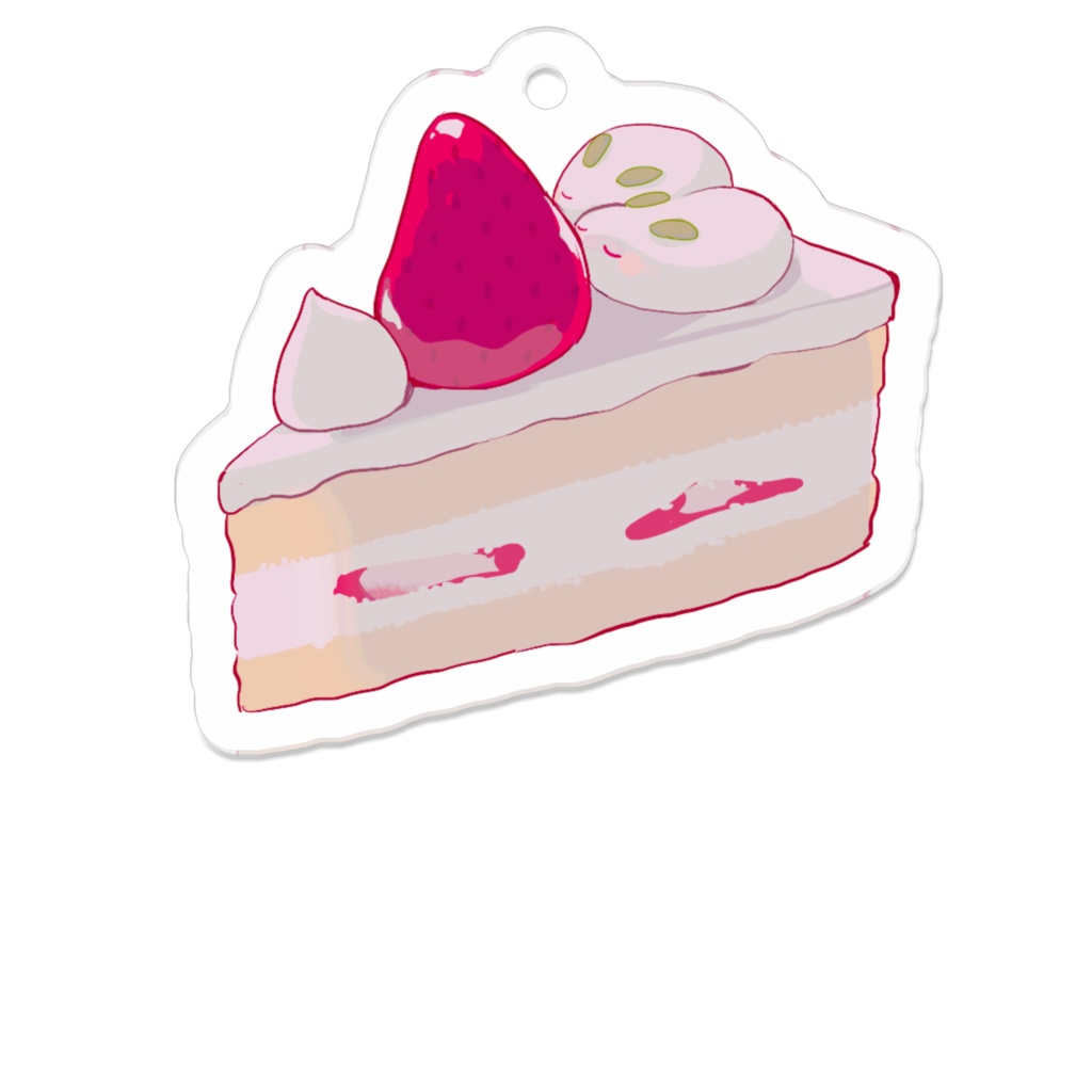 アクリルキーホルダー🍰🐇💗(レトロショートケーキ)