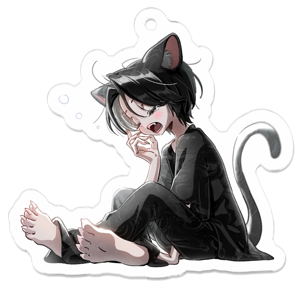 アクリルキーホルダー🐈♥(黒いねむねむにゃんこ)