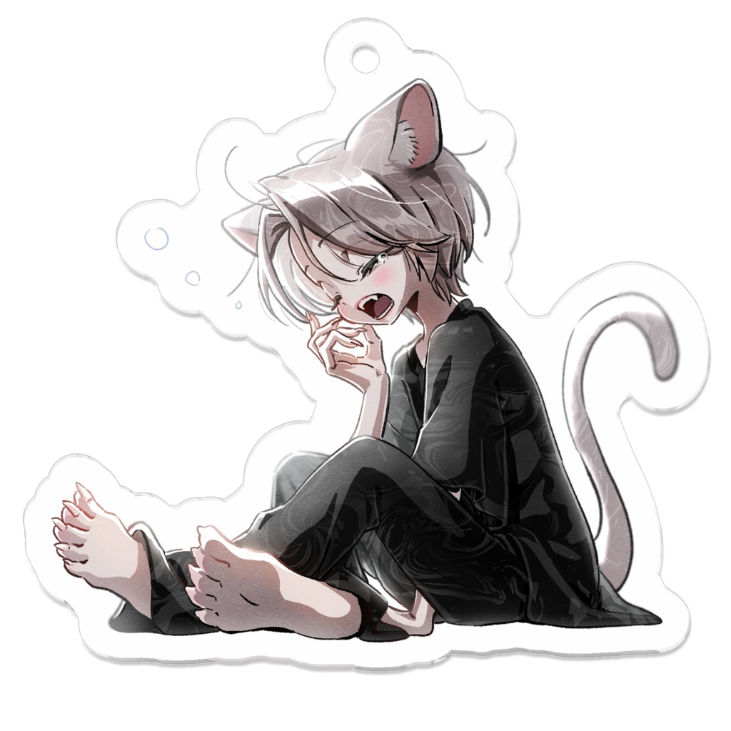 アクリルキーホルダー🐈♡(ねむねむ灰にゃんこ)
