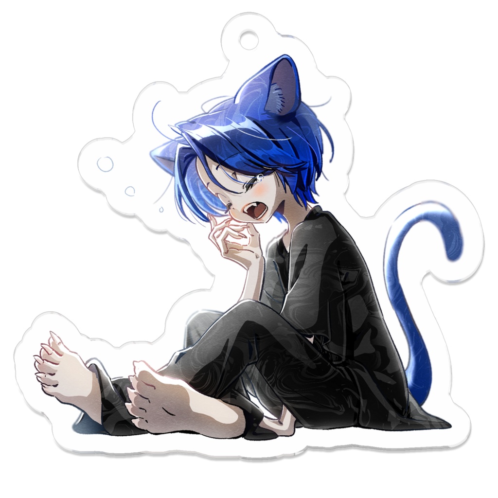 アクリルキーホルダー🐈💙(ねむねむ青にゃんこ)