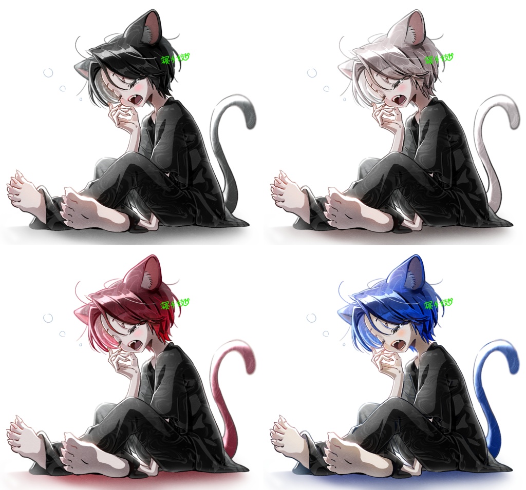 ねむねむにゃんこ素材