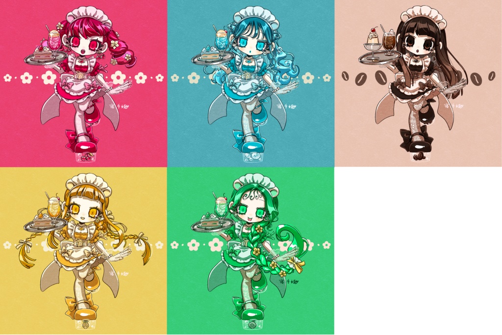 無料ダウンロードイラスト素材、SNSアイコン(メイドちゃん)