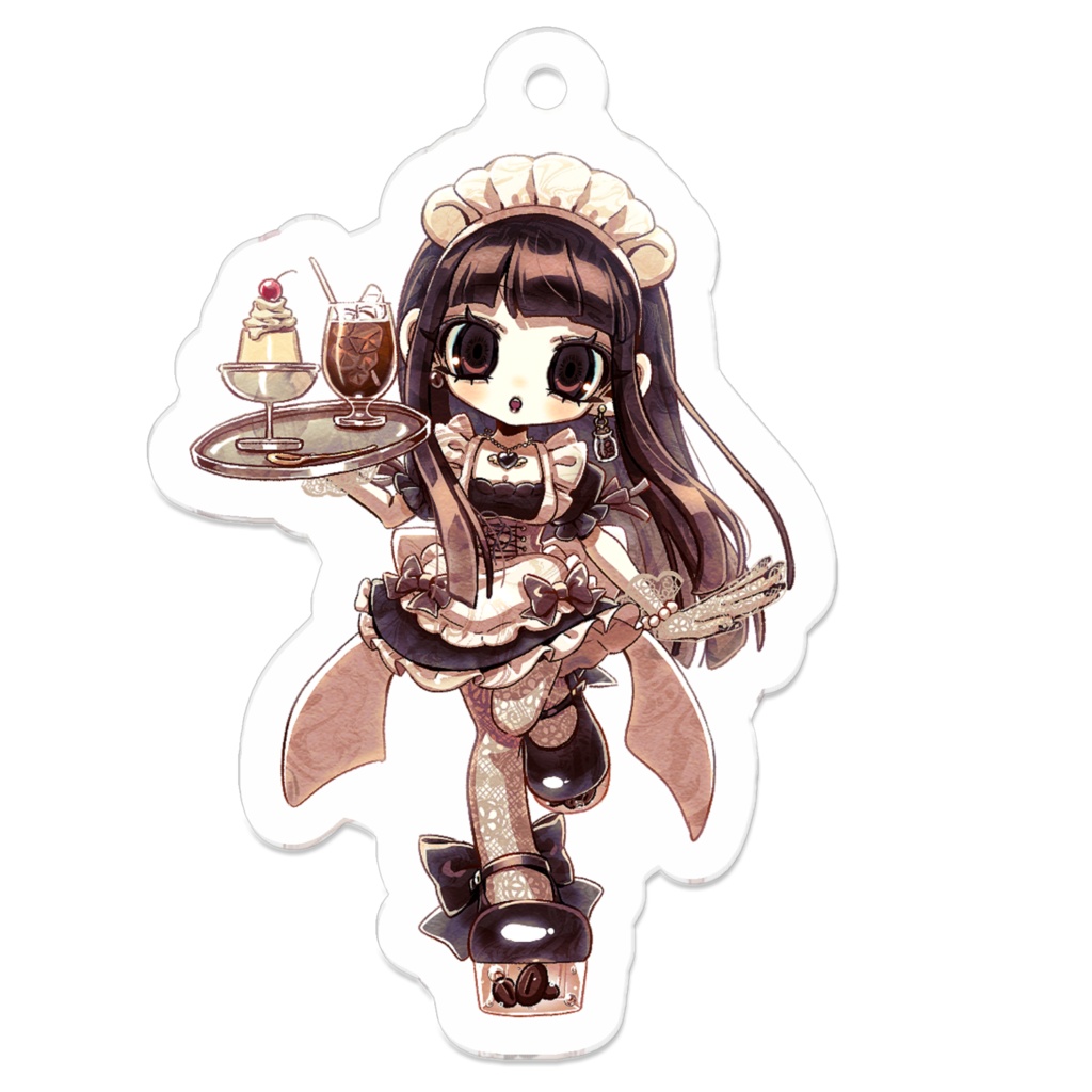 アイスコーヒーのメイドちゃん☕(透明感のある塗り)