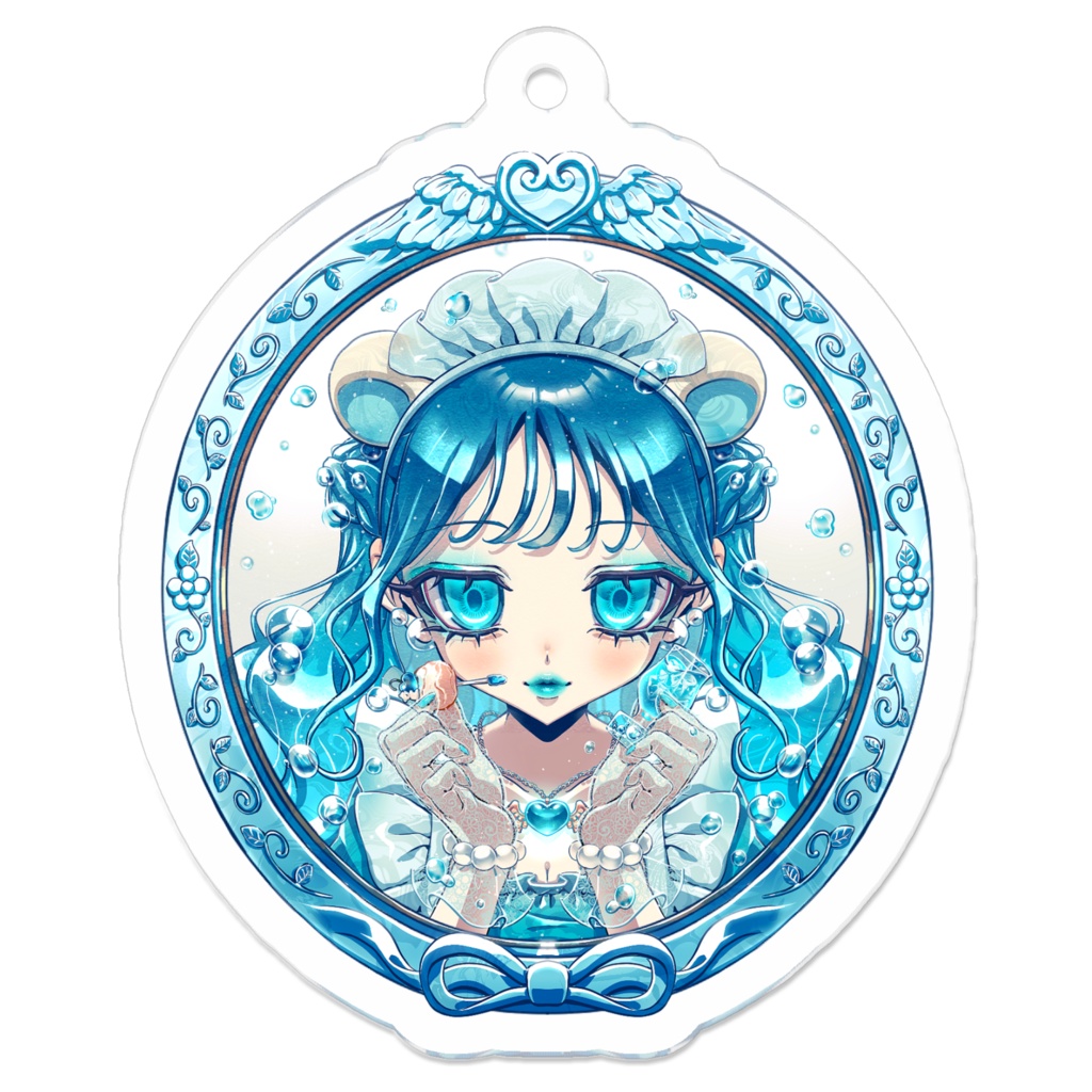 クリームソーダのメイドちゃんとリップグロス.。o○💋💄✨