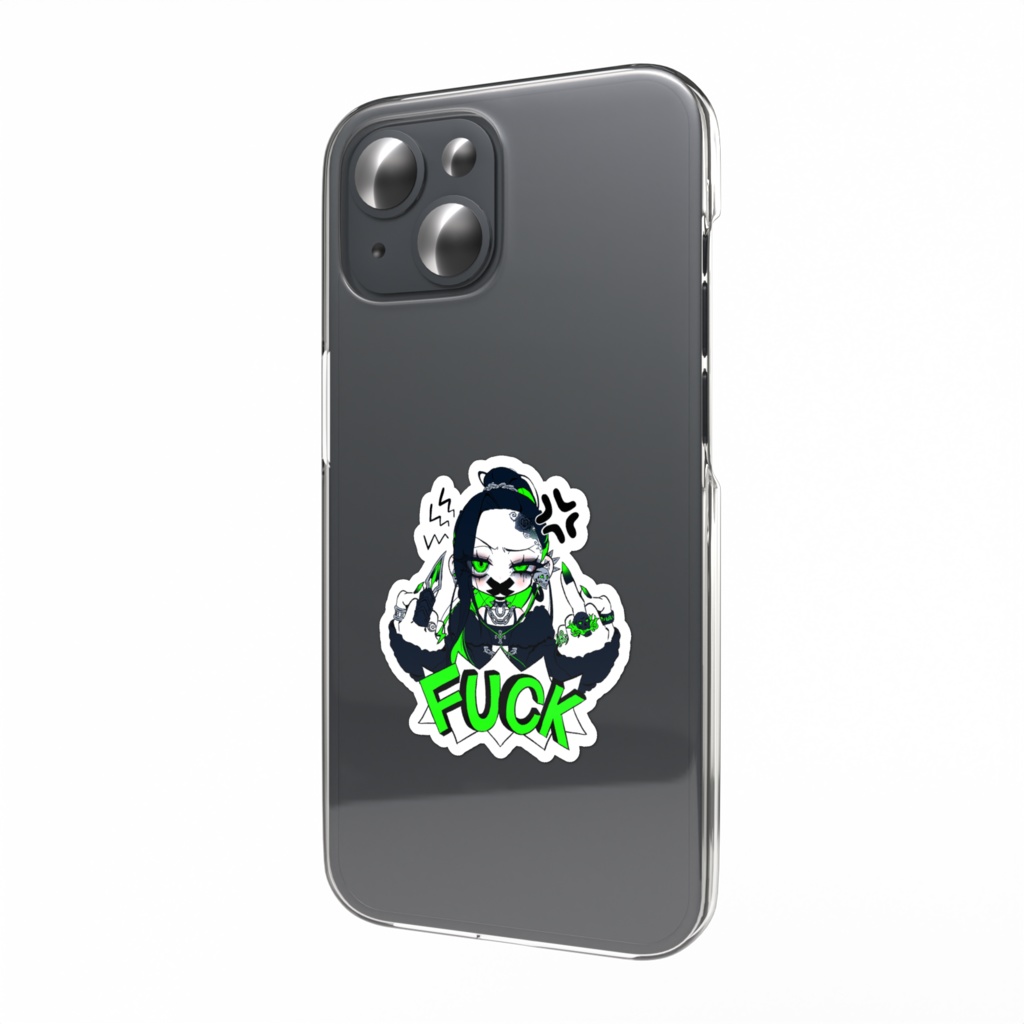 F✖✖K💚💀スマホステッカー(ｵﾝﾅ)