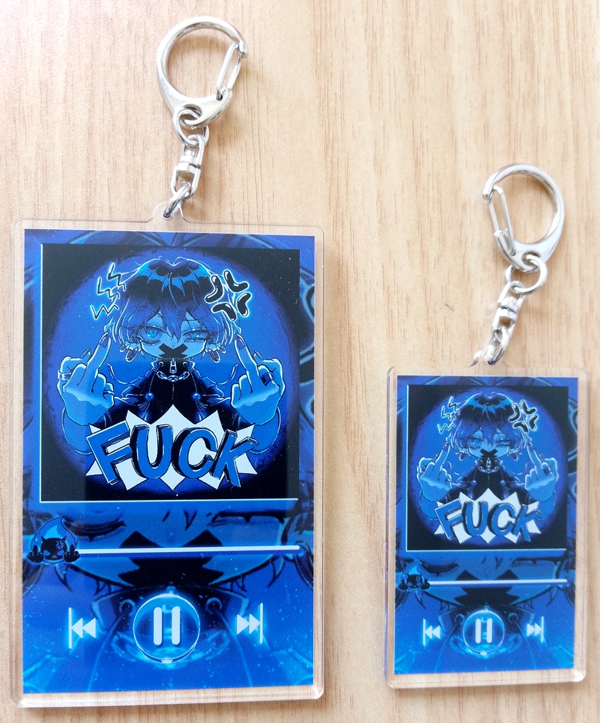 音楽プレーヤー(F✖✖K ver.)💙🦈🦷🌊アクリルキーホルダー(オトコ)