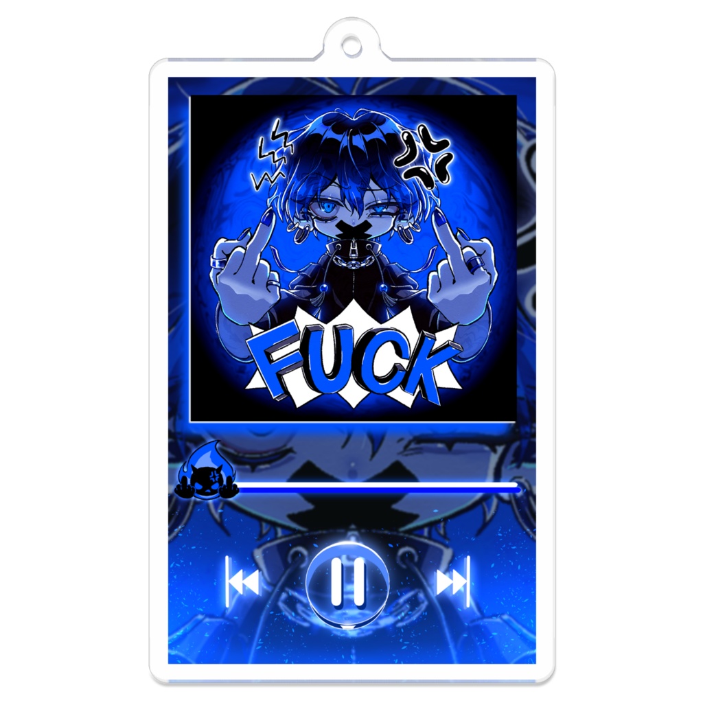 音楽プレーヤー(F✖✖K ver.)💙🦈🦷🌊アクリルキーホルダー(オトコ)