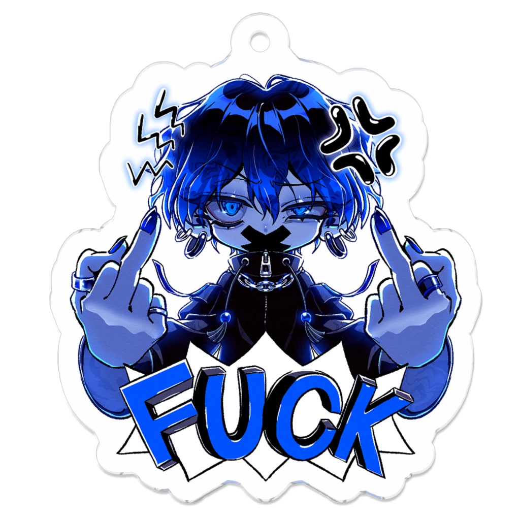 F✖✖Kアクリルキーホルダー💙🦈🦷🌊(オトコ)