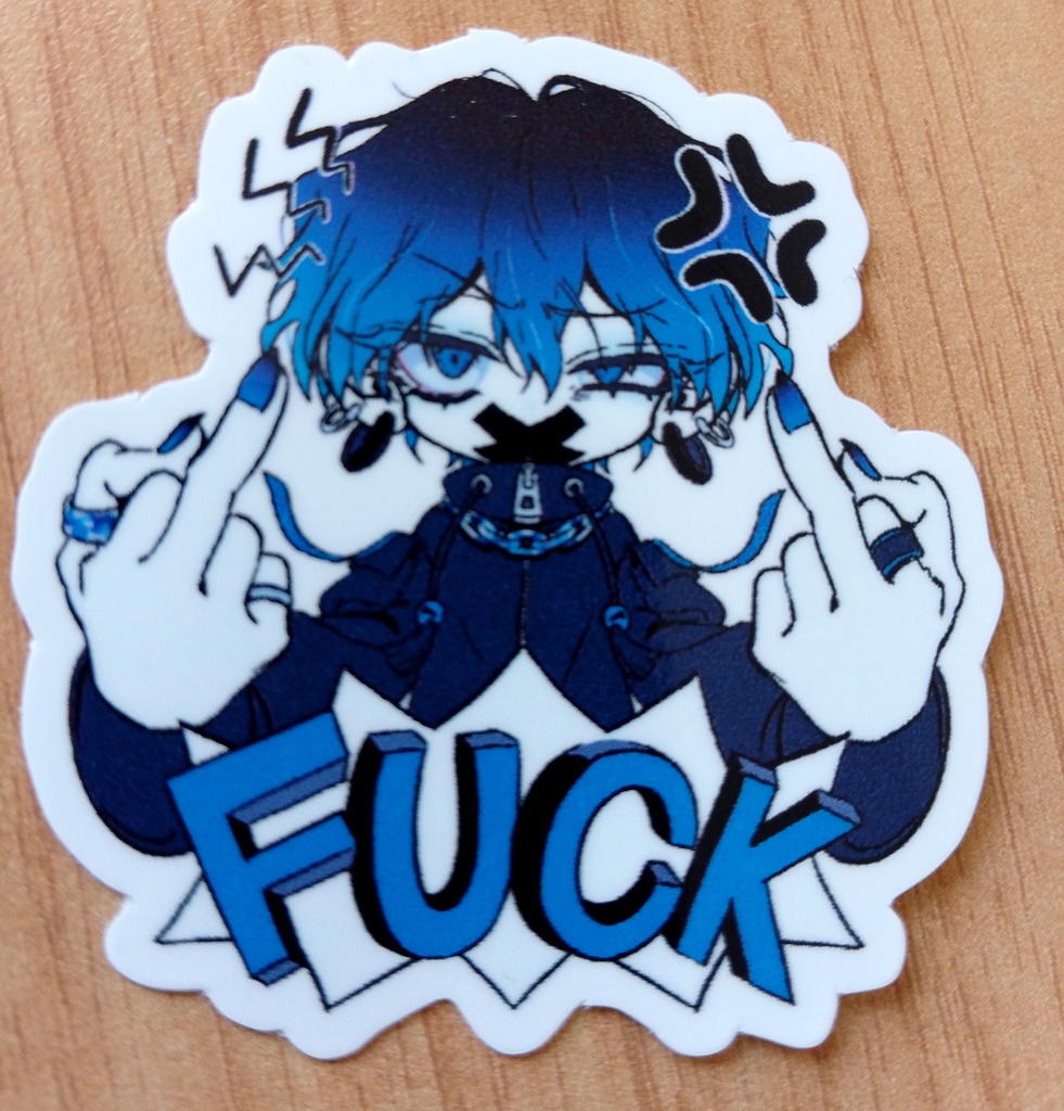 F✖✖Kスマホステッカー💙🦈🦷🌊(オトコ)