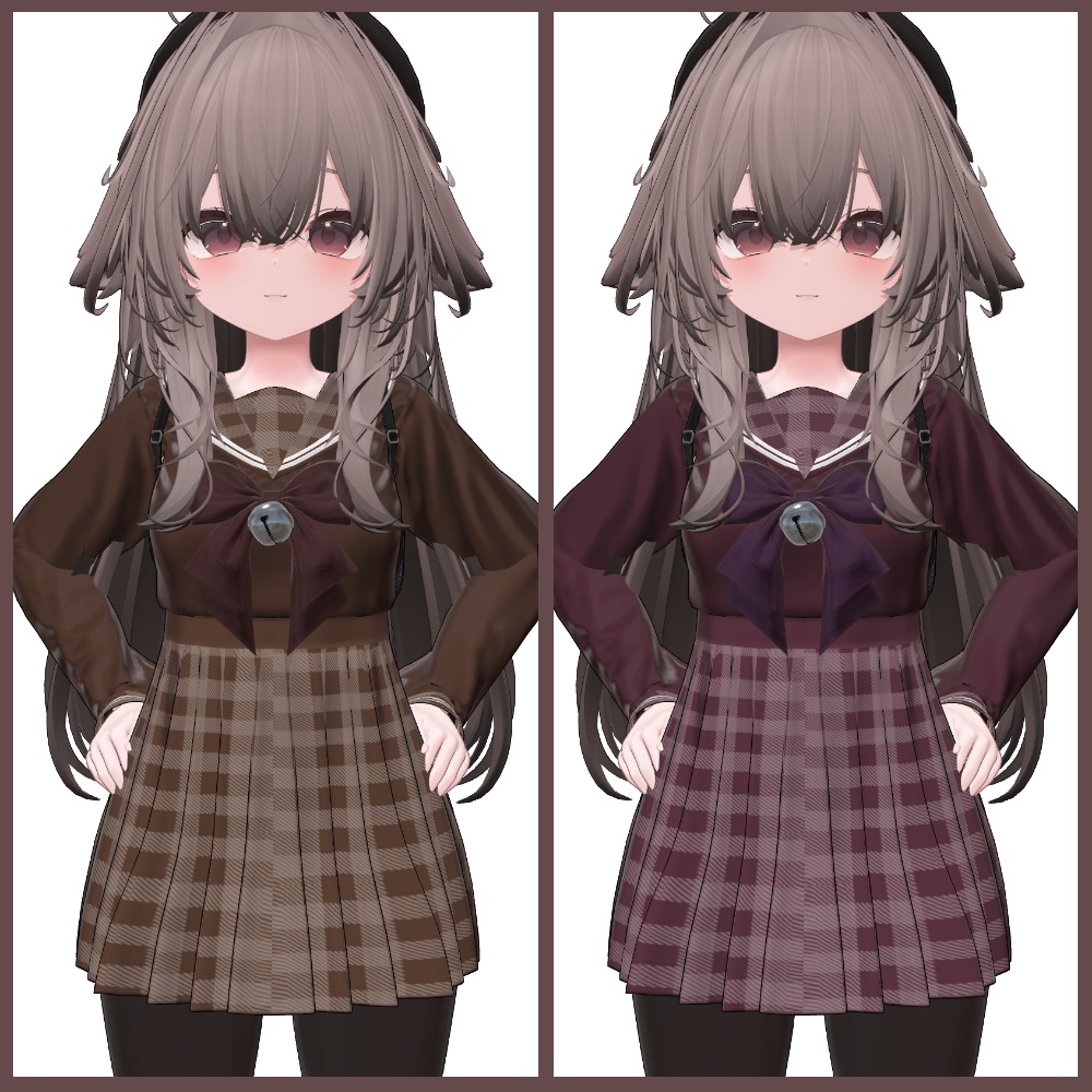 【輝夜】チェック柄セーラー服【デフォルト衣装用テクスチャ】