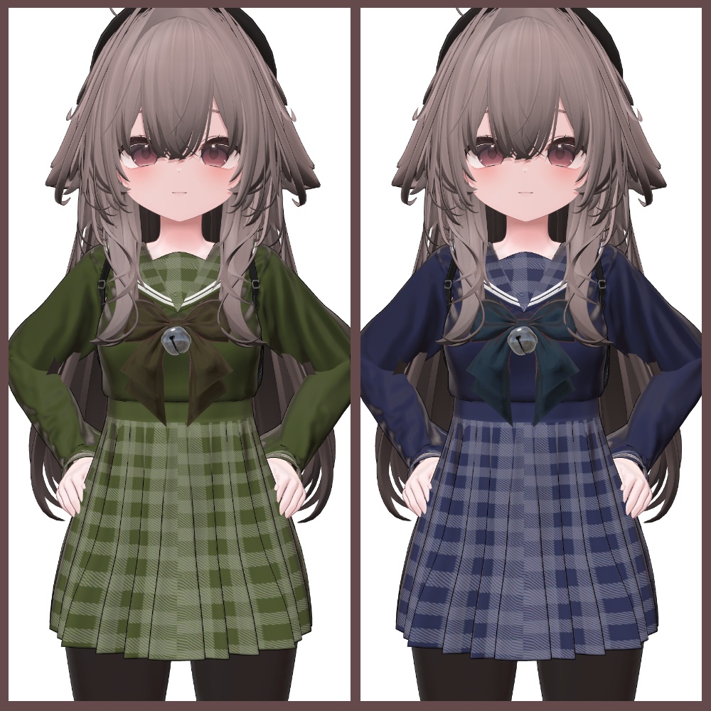【輝夜】チェック柄セーラー服【デフォルト衣装用テクスチャ】
