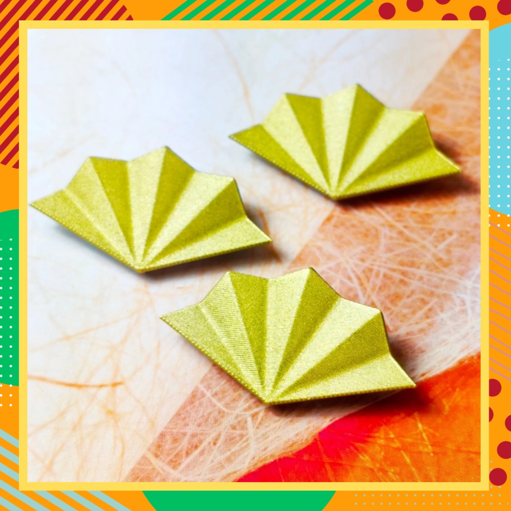 扇のブローチピン 3個セット